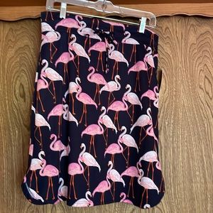 Cute flamingo print skirt, size medium
